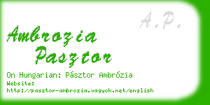 ambrozia pasztor business card